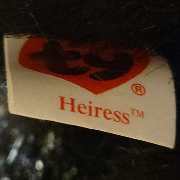 Vtg 2004 Ty Beanie Babies Heiress Black Cat Plush Stuffed Animal Pink Bow Tag - Picture 7 of 12